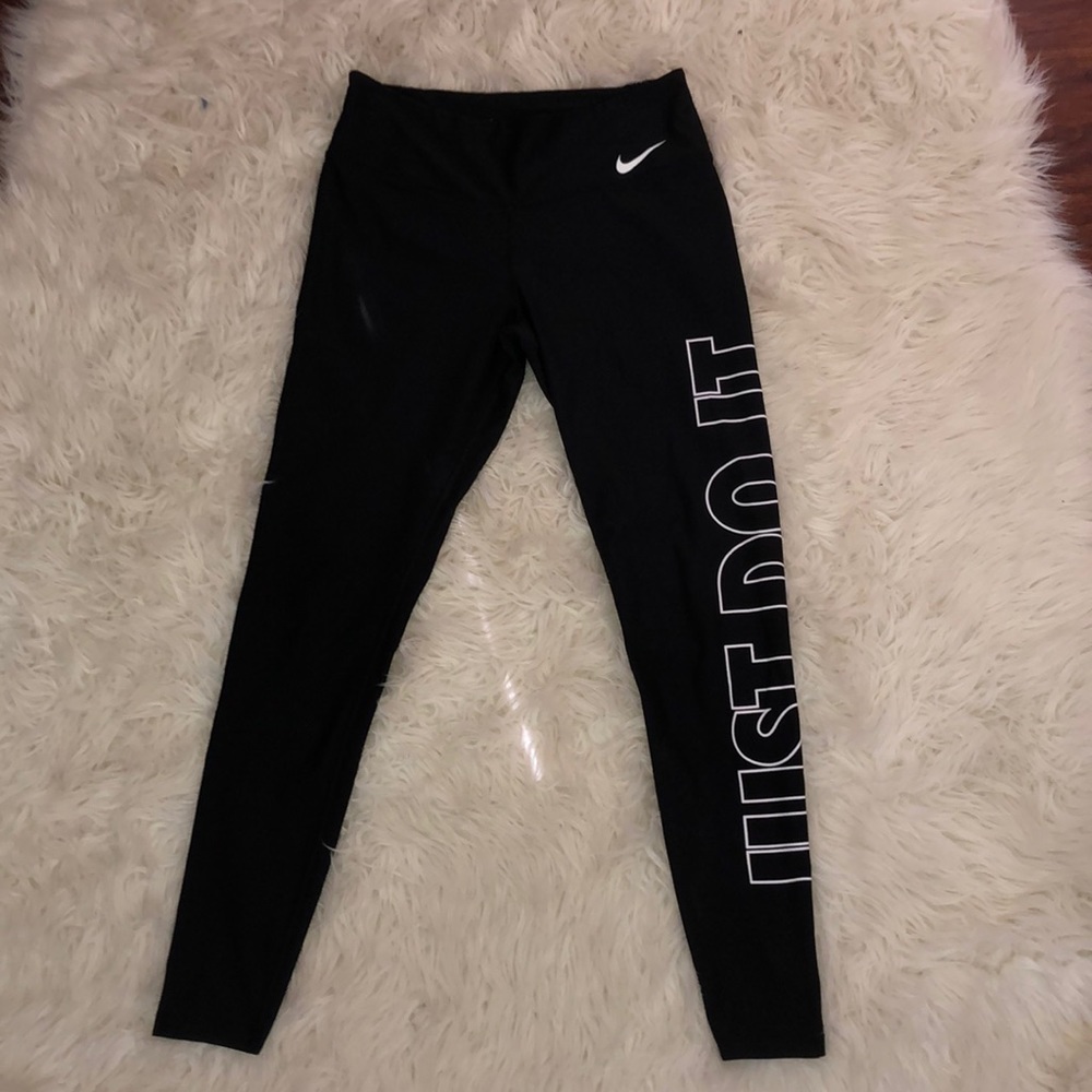 Nike ‘Just Do It’ Black Dri-Fit Leggings Medium